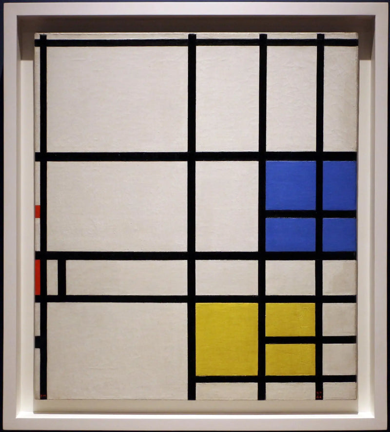 Compositie nr. 11, 1940-42--LONDEN, met blauw, rood en geel - Piet Mondrian