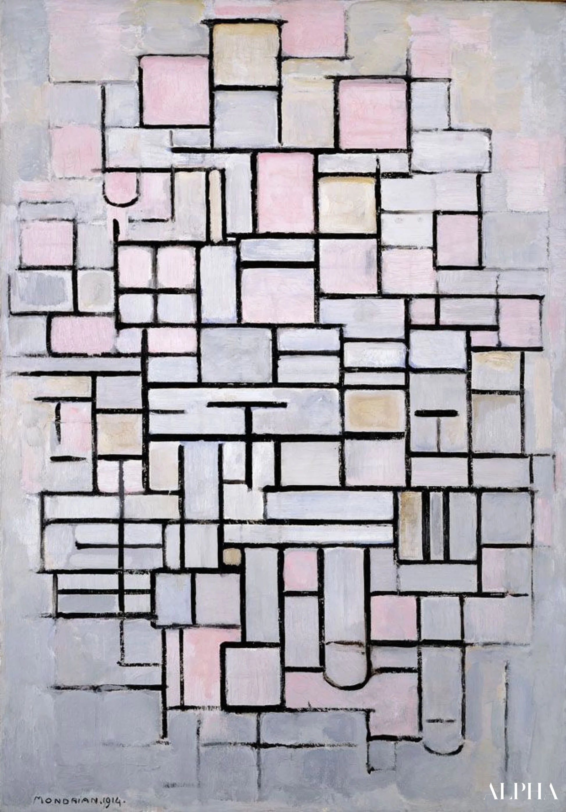 Compositie nr. IV of compositie 6 - Mondrian - Reproducties van schilderijen en hoogwaardige schilderijen
