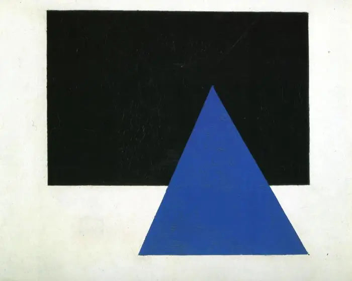 Suprematisme compositie met blauw driehoek en zwart rechthoek - Kazimir Malevich