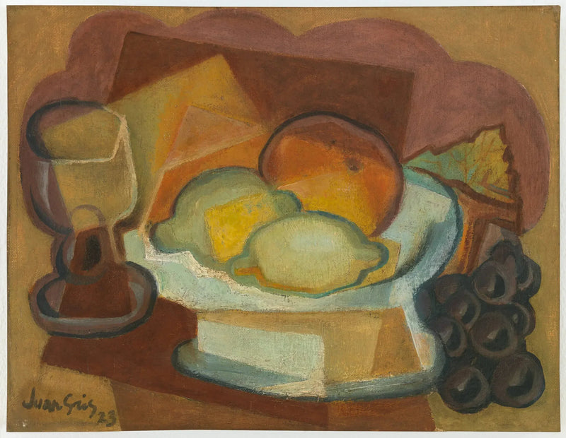 Kommetje en glas (Stilleven met citroenen) - Juan Gris