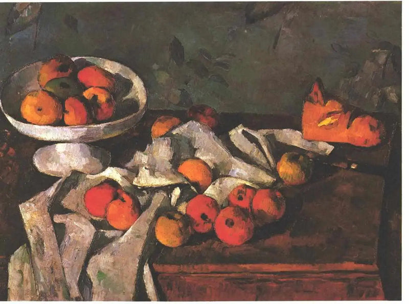 Compotier, appels en een broodje - Paul Cézanne