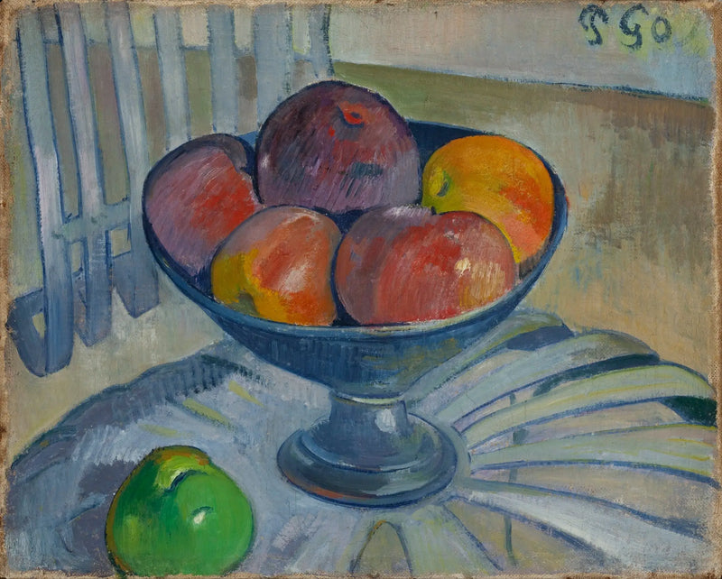 Fruitschaal op een tuinstoel - Paul Gauguin
