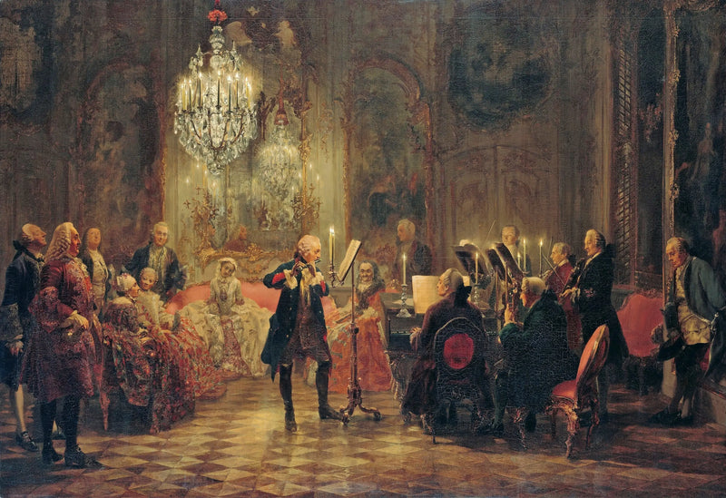 Concert van de fluit van Frederik de Grote in Sanssouci - Adolph von Menzel