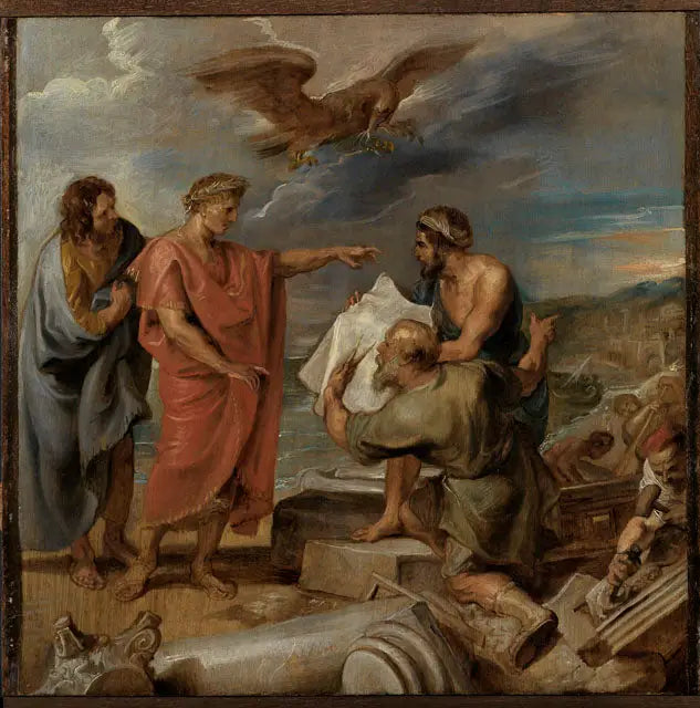 Constantin leidt de bouw van Constantinopel - Peter Paul Rubens