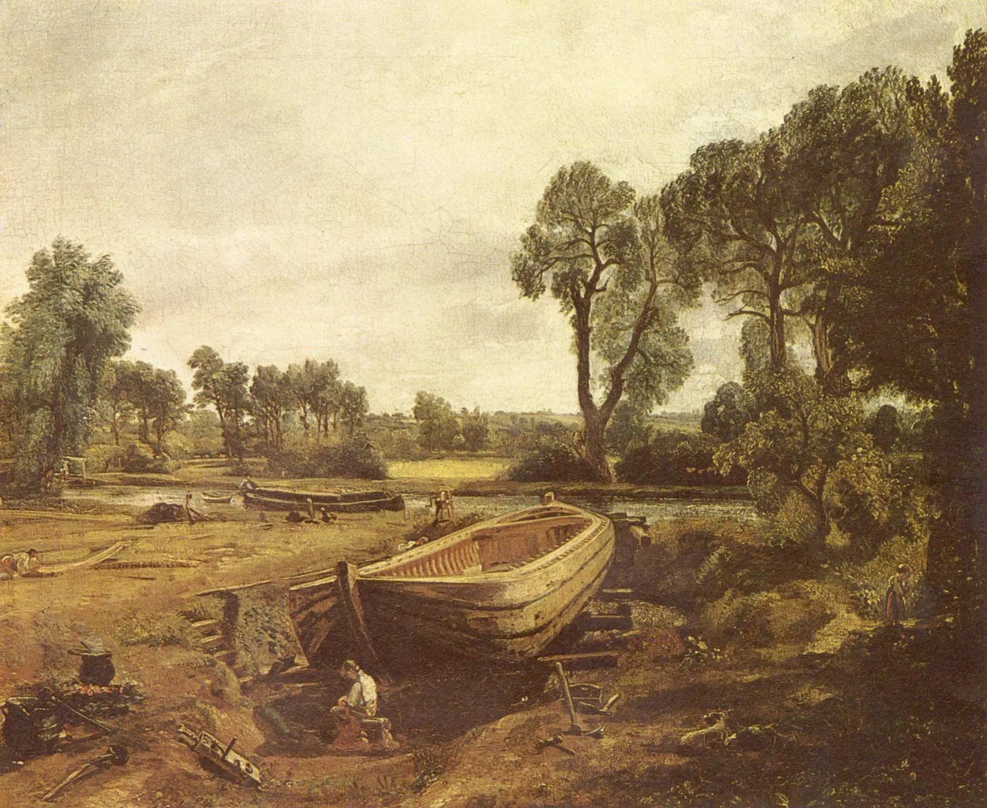 Construction de bateau près de Flatford Mill - John Constable - Alpha Reproduction