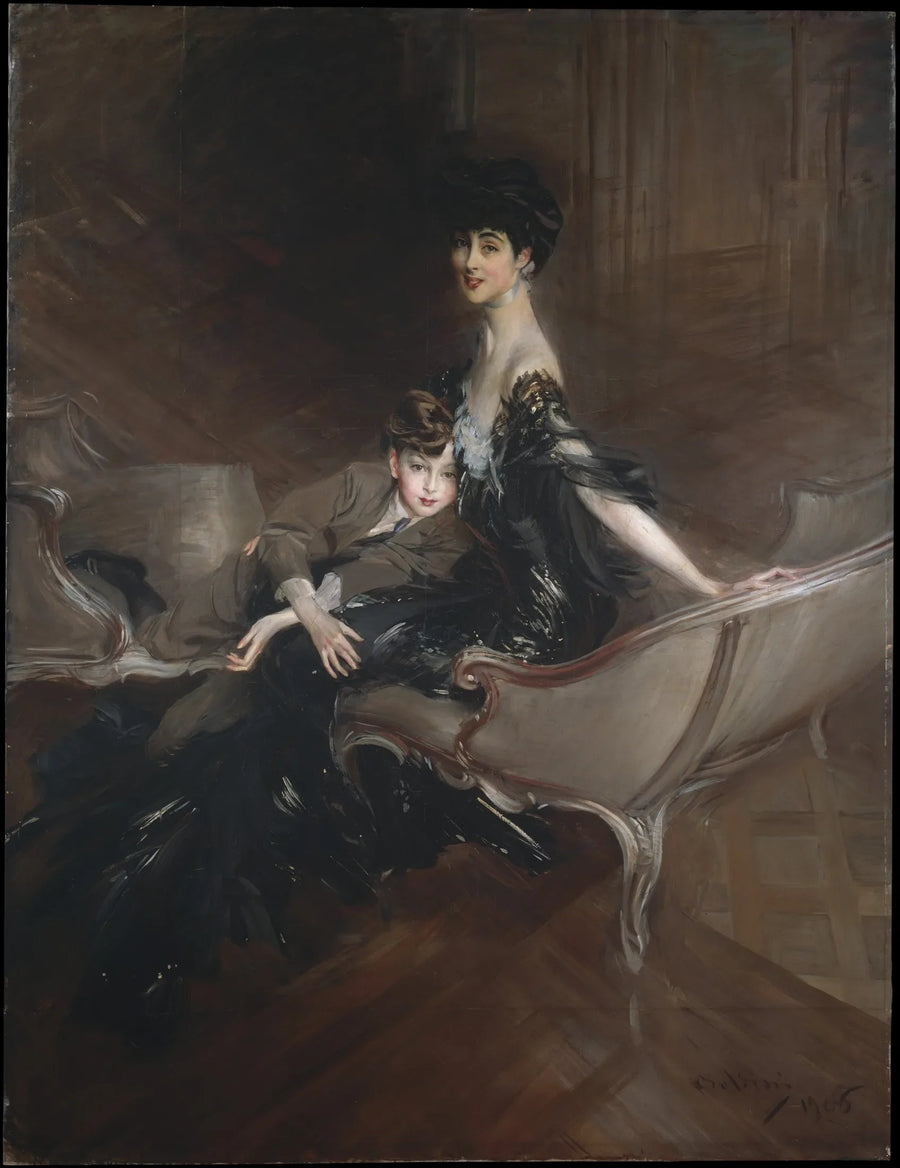 Consuelo Vanderbilt (1876–1964), hertogin van Marlborough, en haar zoon, Lord Ivor Spencer-Churchill (1898–1956) - Giovanni Boldini
