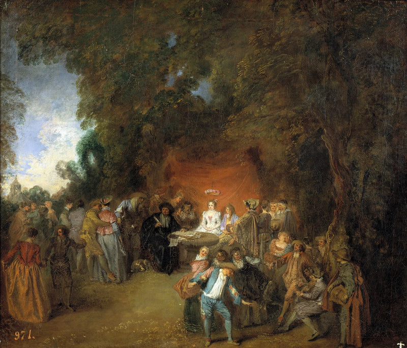 Huwelijkscontract en traditionele dans - Antoine Watteau