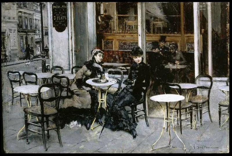 Gesprek in het café - Giovanni Boldini