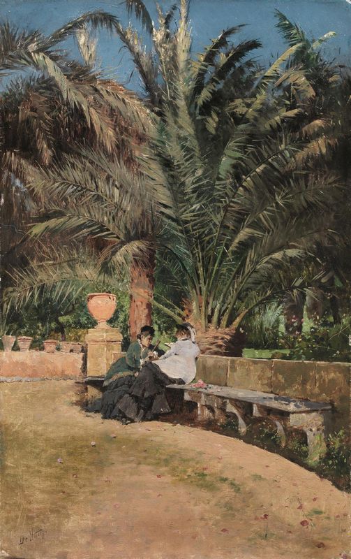 Gesprek in de tuin - Giuseppe De Nittis