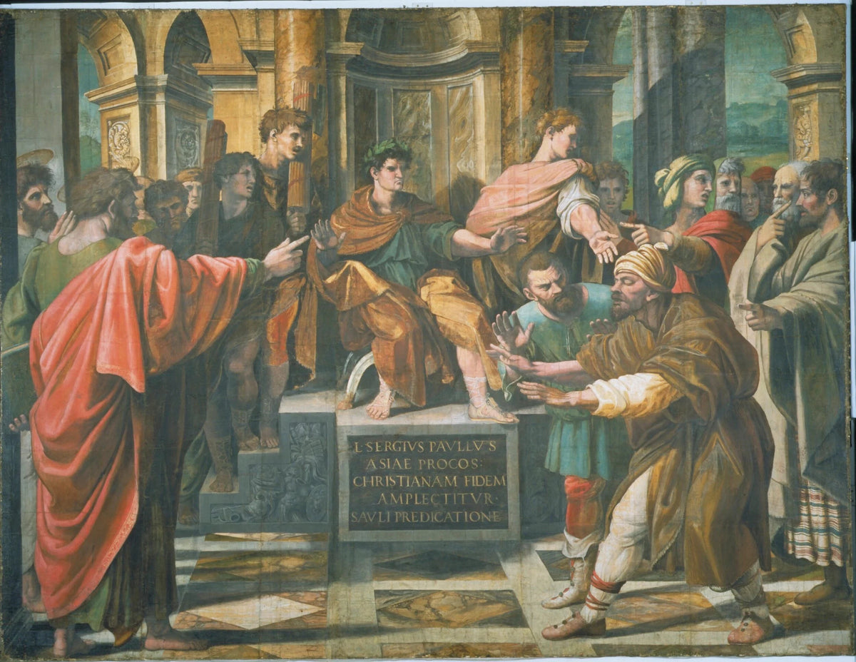 De bekering van de proconsul of de blindheid van Elymas, circa 1515-1516 - Raphaël