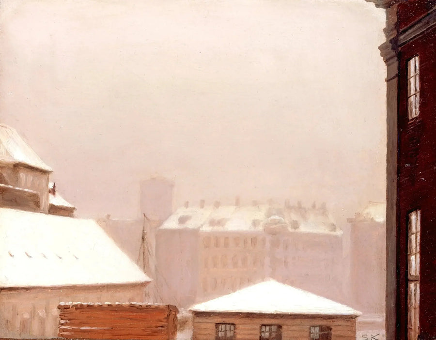 Kopenhagen: de daken onder de sneeuw - Peder Severin Krøyer