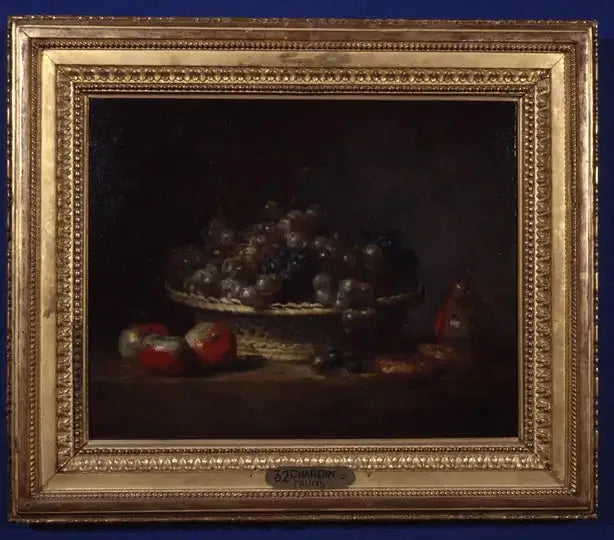 Mandje met druiven, appels en peren en taarten - Jean Simeón Chardin