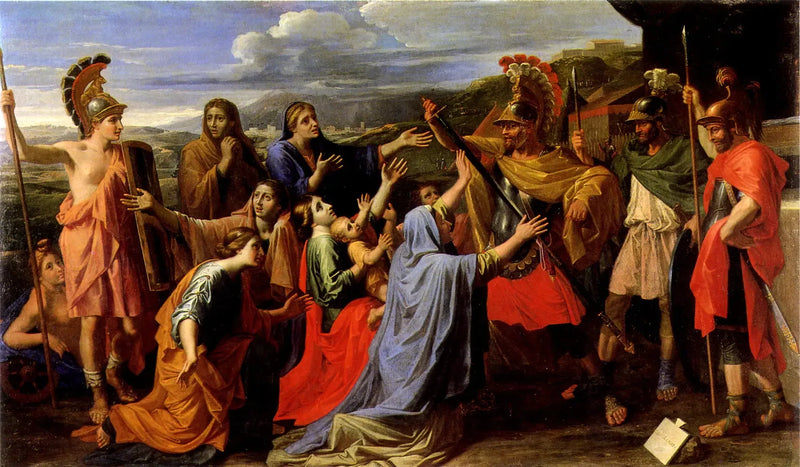 Coriolanus geleverd door zijn familie - Nicolas Poussin