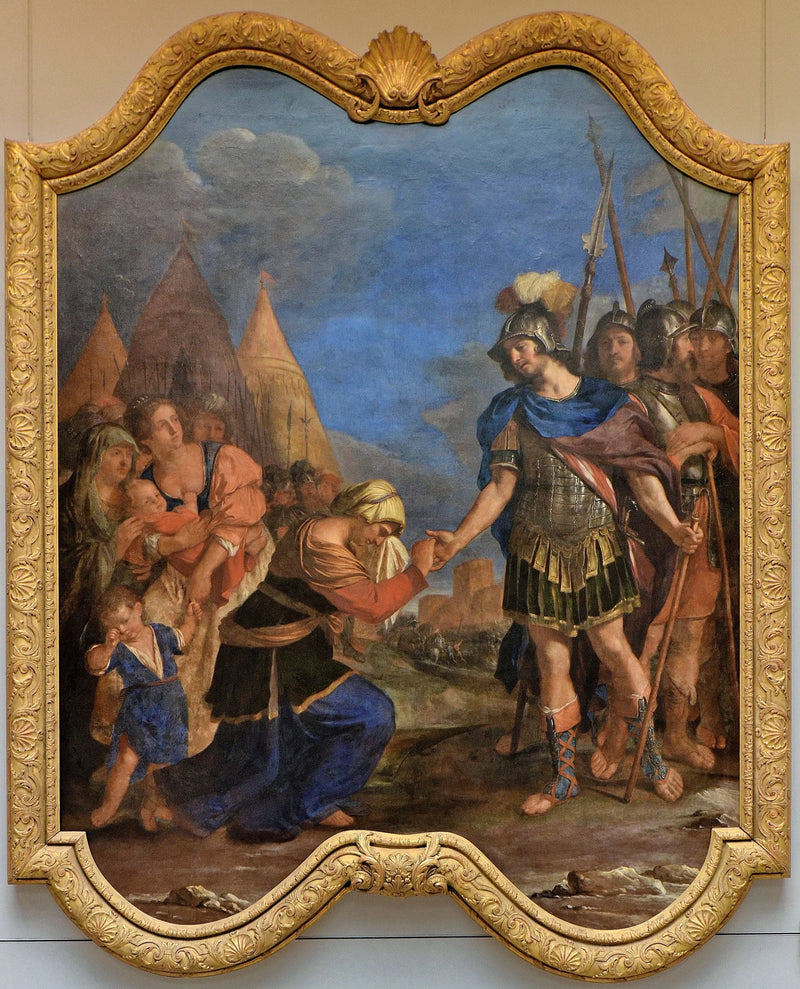 Coriolanus geleverd door zijn moeder - Guercino