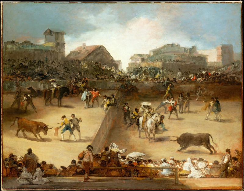 Stiergevecht in de verdeelde arena - Francisco de Goya