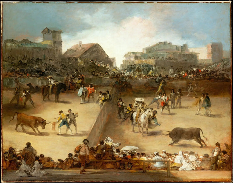 Stiergevecht in de verdeelde arena - Francisco de Goya