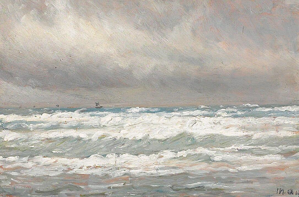 Côte par une journée venteuse. - Michael Peter Ancher image 1 reproduction artisanale de tableau