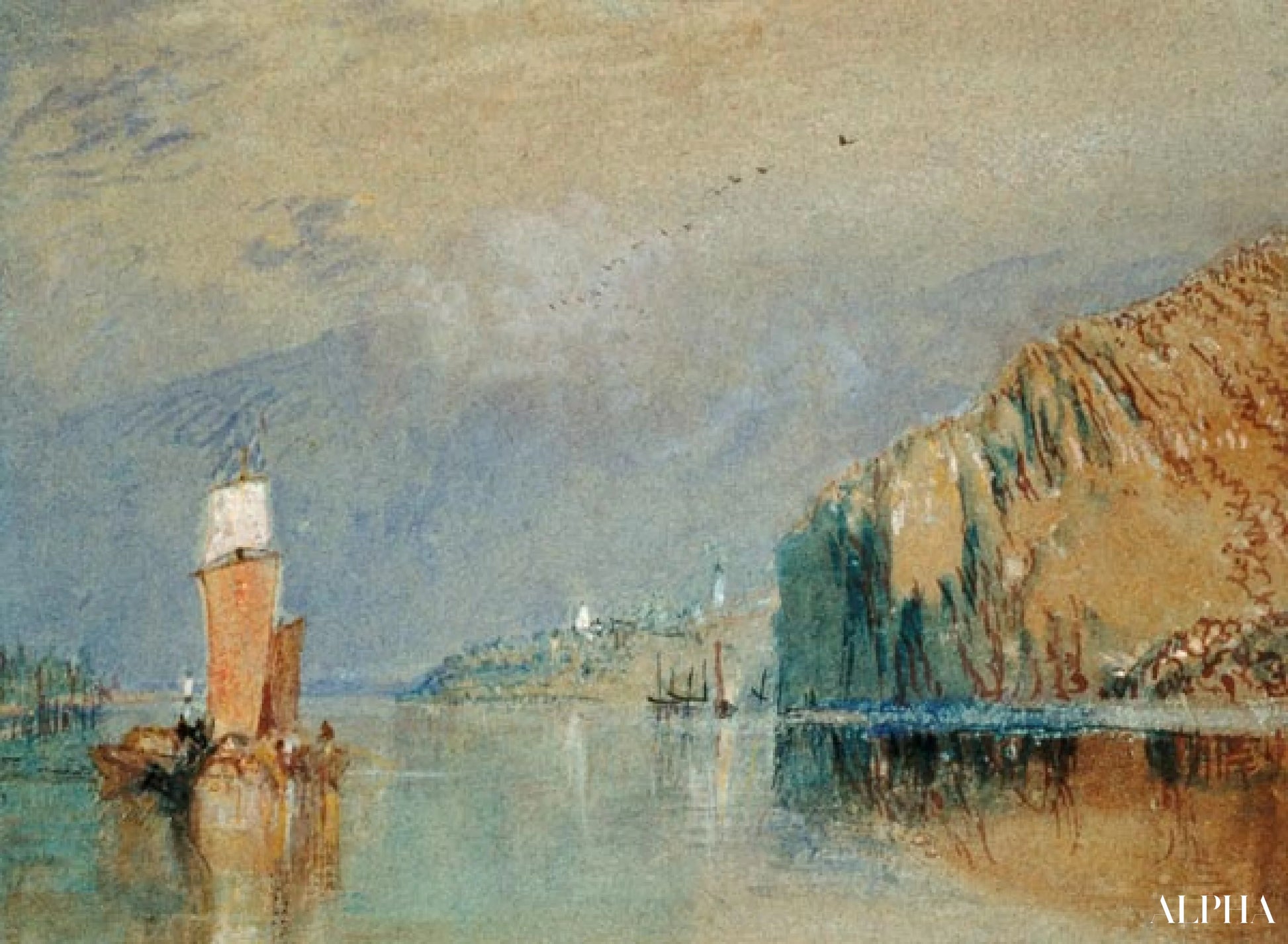 Coteaux de Mauves - William Turner - Reproducties van schilderijen en hoogwaardige schilderijen