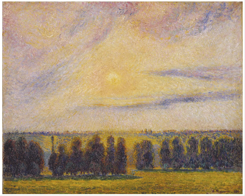 Zonsondergang in Éragny - Camille Pissarro