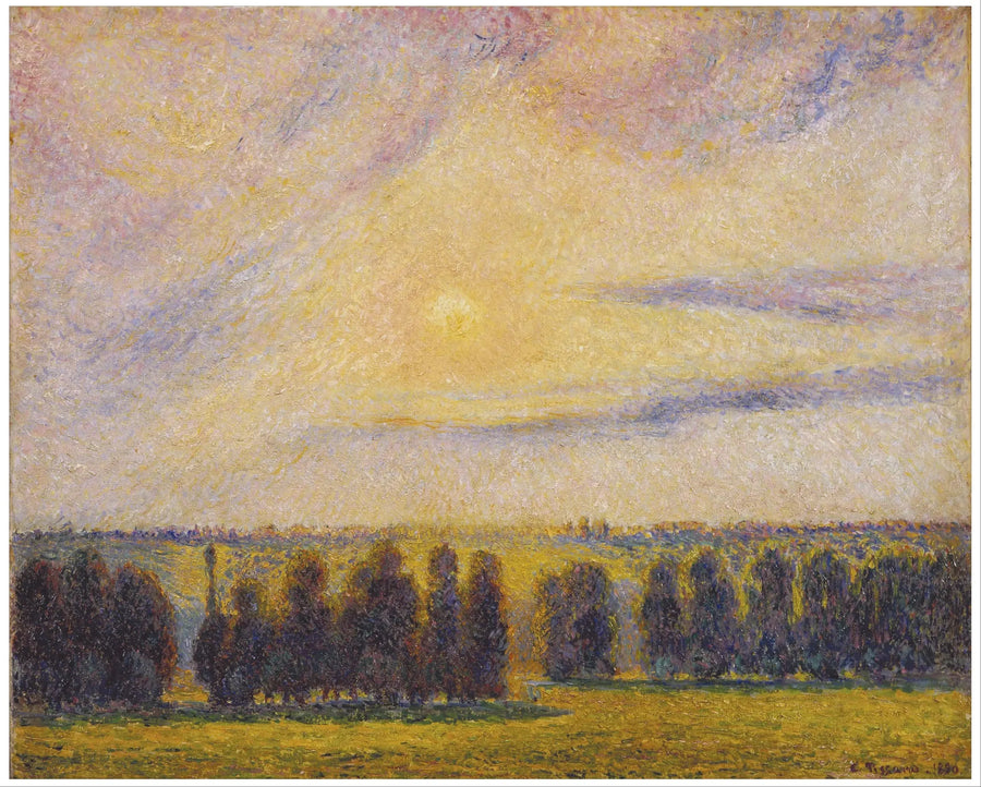 Zonsondergang in Éragny - Camille Pissarro