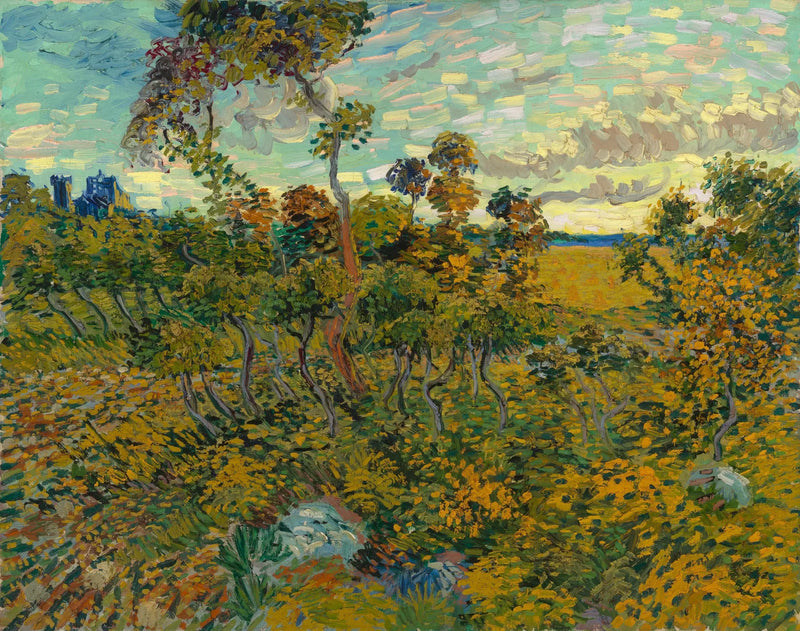 zonsondergang bij Montmajour - Vincent van Gogh
