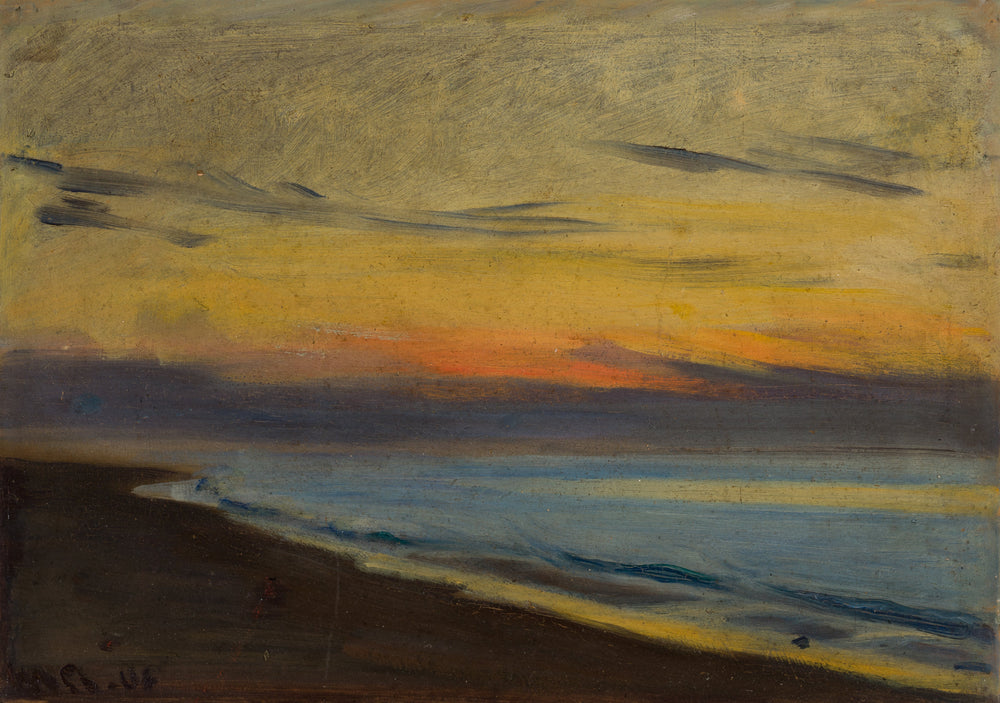 Coucher de soleil à Skagen - Michael Peter Ancher image 1 reproduction artisanale de tableau