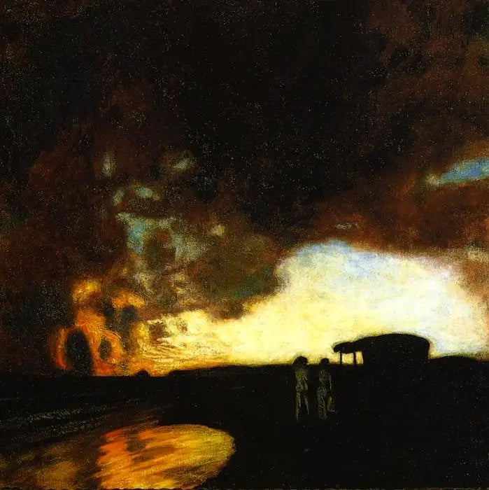 Zonsondergang op zee - Franz Von Stuck