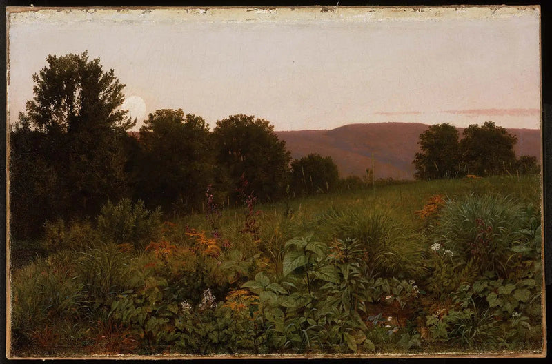 Zonsondergang op de weide - William Trost Richards