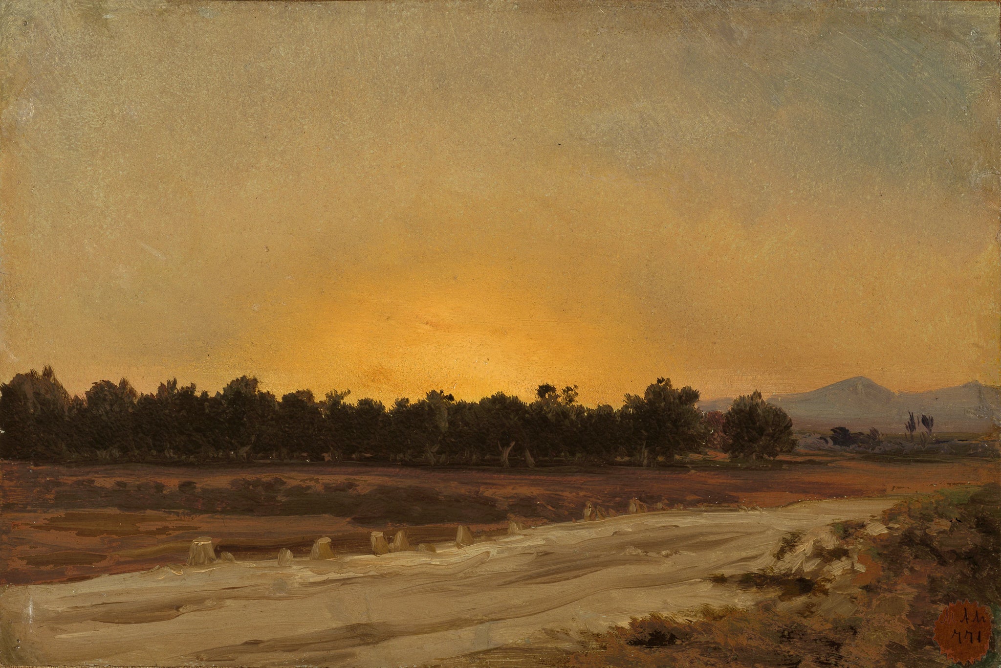 Coucher de soleil (Elche) - Carlos de Haes