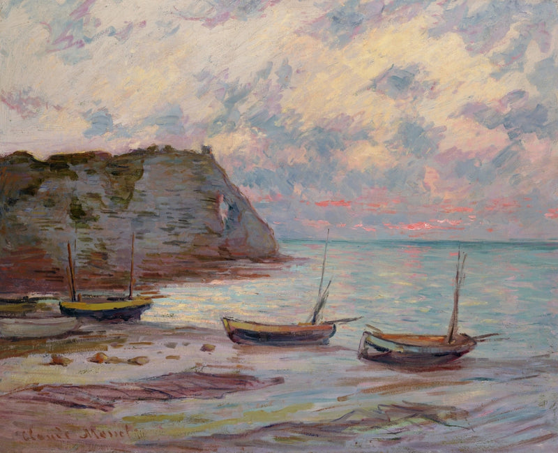 Zonsondergang in Étretat W1016 - Claude Monet