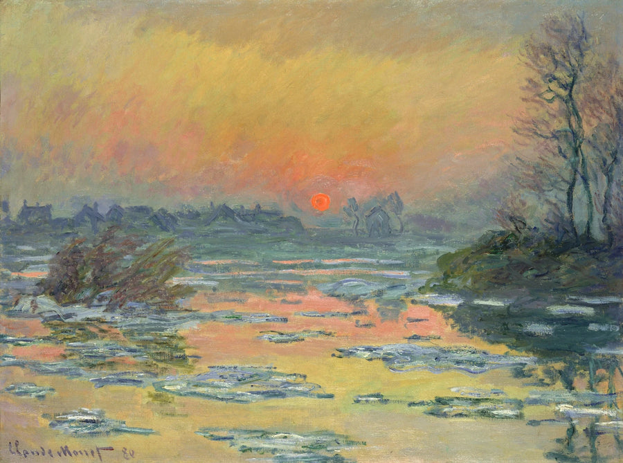 Zonsondergang boven de Seine, winter W574 - Claude Monet