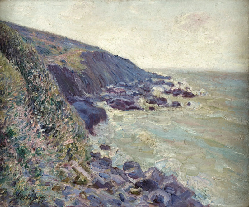 Zuidoostenwind op de baai van Langland, ochtendeffect - Alfred Sisley