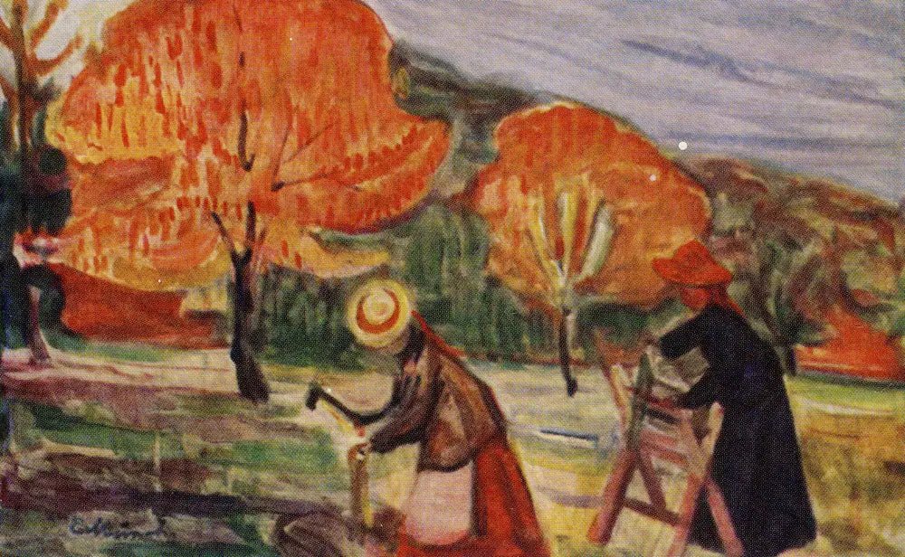 Coupe et Taille du bois - Edvard Munch image 1 copie de tableau peinte à la main