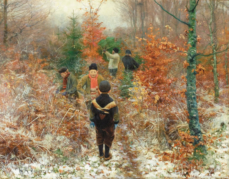 Knippen van de kerstbomen. - H. A. Brendekilde

Source:
Couper les sapins de Noël. - H. A. Brendekilde