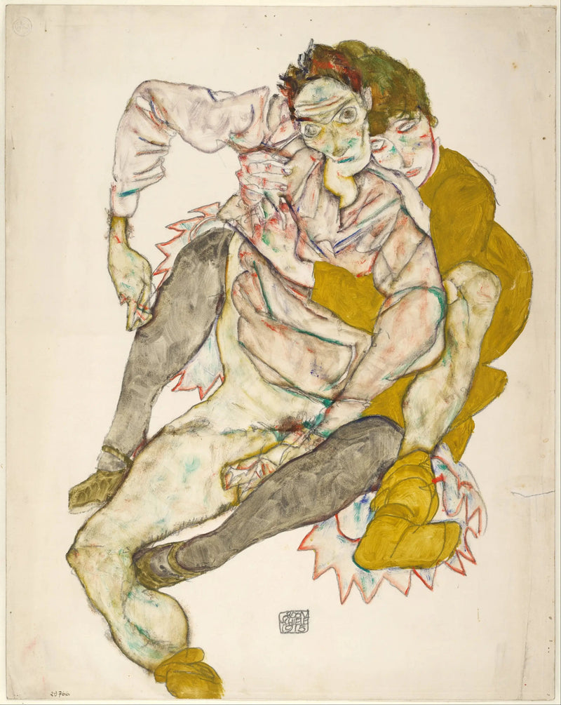 Zittend paar - Egon Schiele