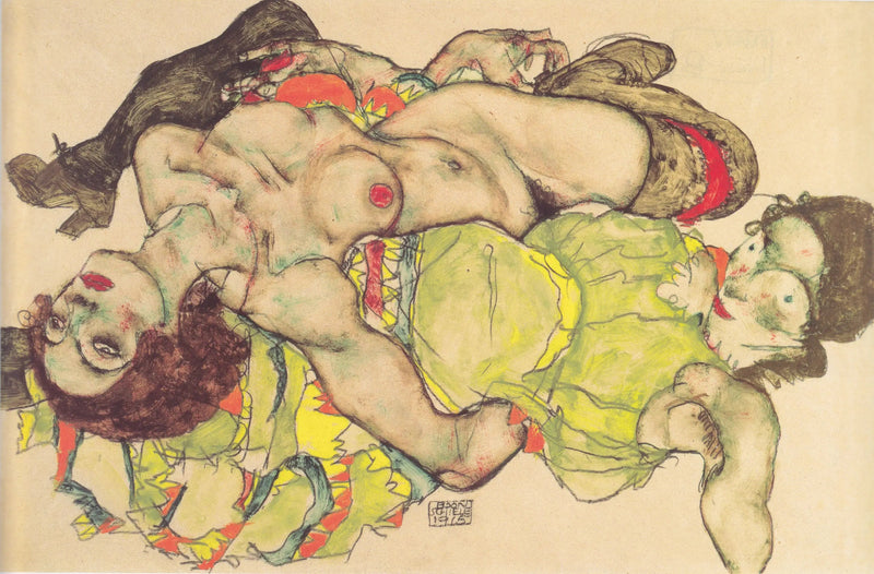 Koppel van verliefde vrouwen - Egon Schiele