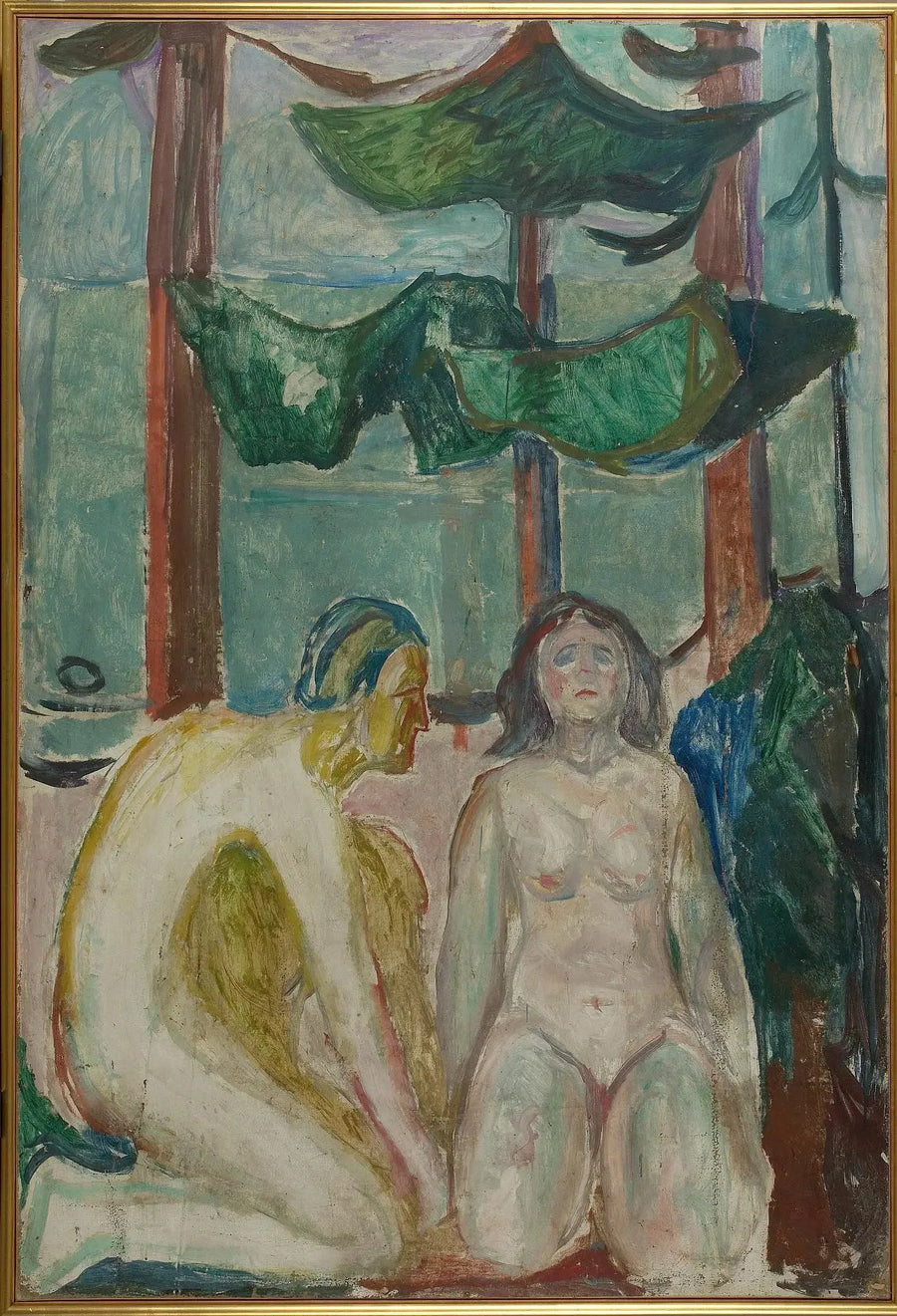Naakt koppel onder de bomen - Edvard Munch