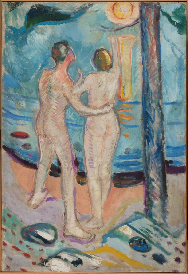 Naakt stel op het strand - Edvard Munch