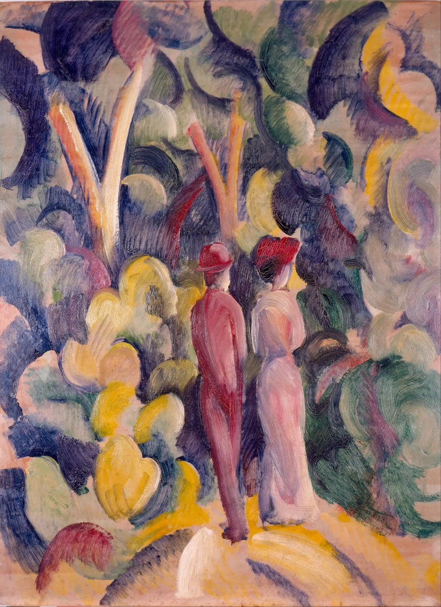Koppel op het bospad - August Macke