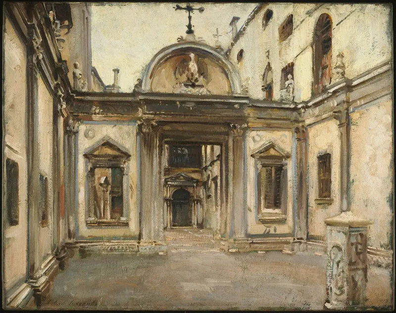 Binnenplaats van de Scuola Grande di San Giovanni Evangelista, Venetië, Italië. - John Singer Sargent