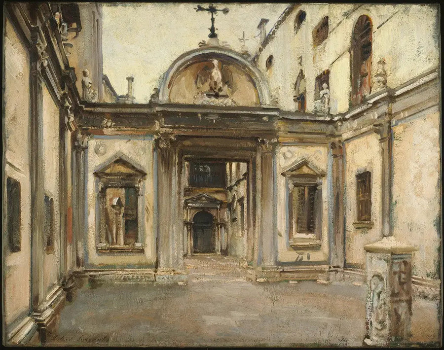 Binnenplaats van de Scuola Grande di San Giovanni Evangelista, Venetië, Italië. - John Singer Sargent