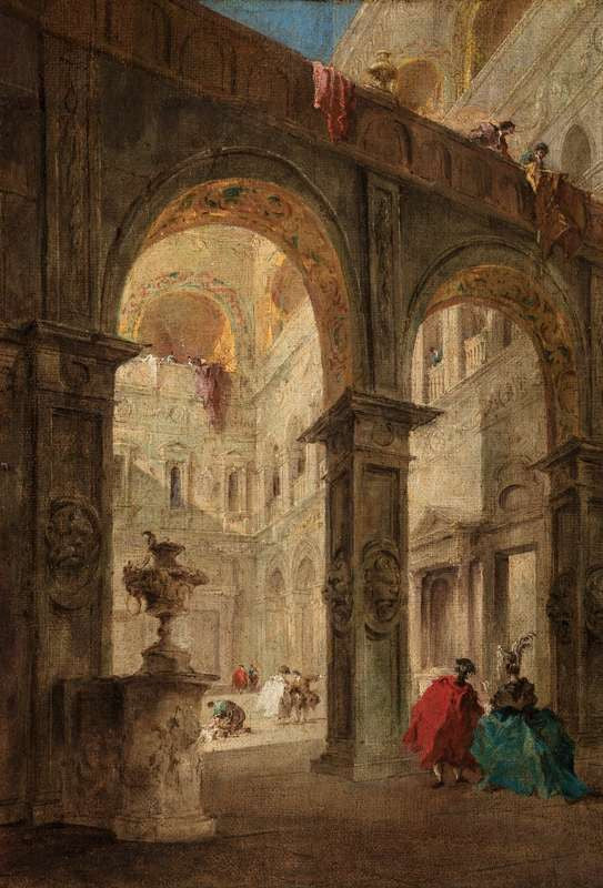 Binnenplaats van het paleis - Francesco Guardi