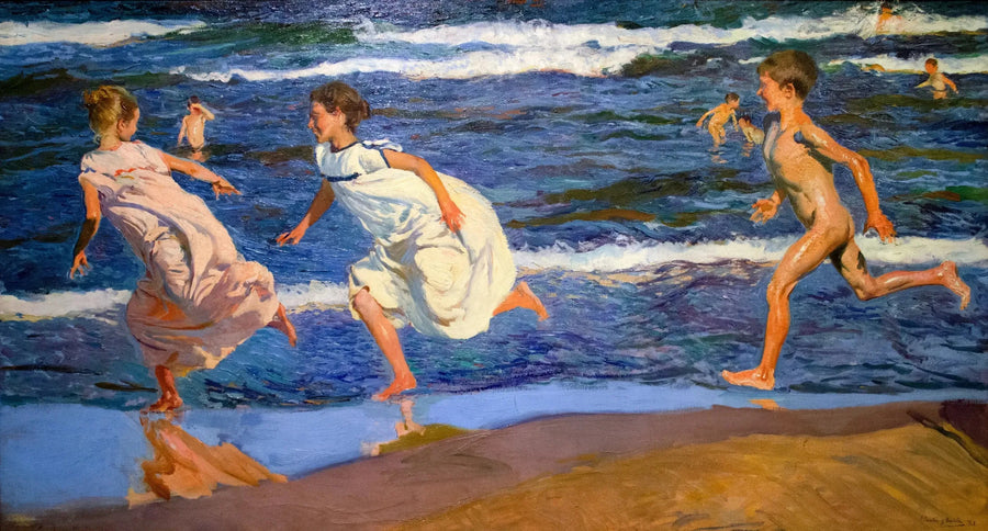 Langs het strand rennen, Valencia - Joaquín Sorolla