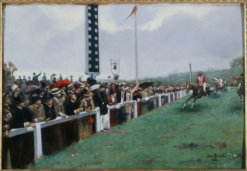 Cursus in Longchamp ; de aankomst bij de streep - Jean Béroud

Source:
Cours à Longchamp ; l'arrivée au poteau - Jean Béraud