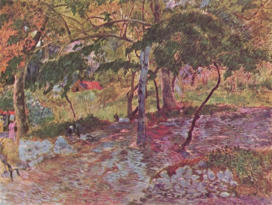 Waterloop onder de bomen, Martinique - Paul Gauguin