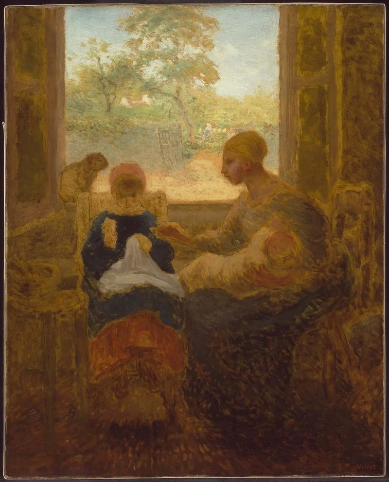 Naaiopleiding - Jean-François Millet