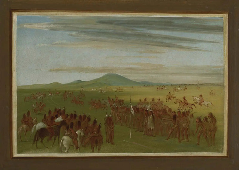 Paardensportcursussen op een parcours achter het dorp Mandan - George Catlin

Source:
Courses hippiques sur un parcours derrière le village de Mandan - George Catlin
