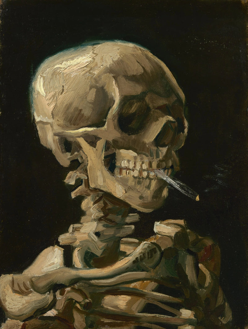 Schedel met brandende sigaret - Vincent van Gogh