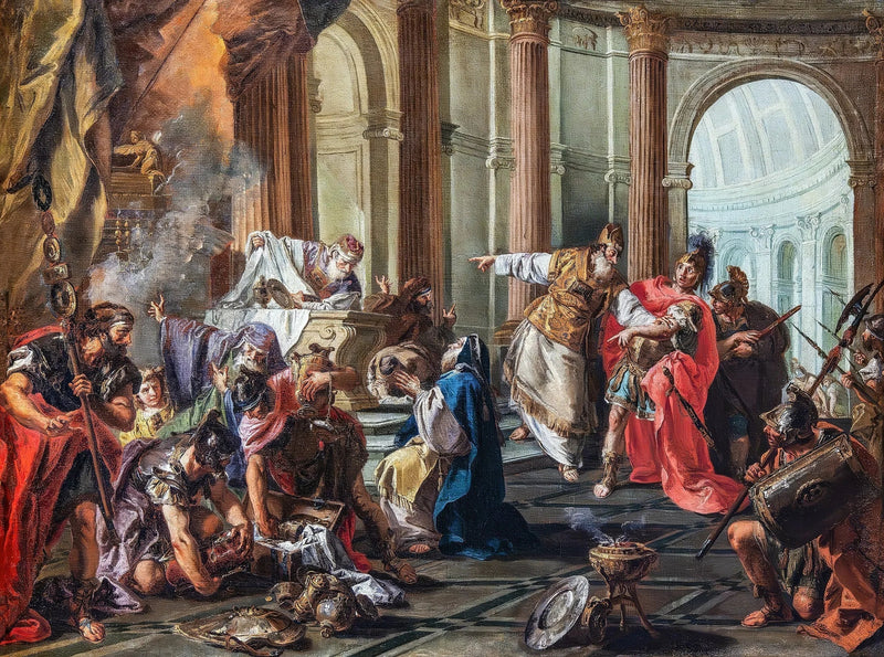 Crassus plundert de tempel van Jeruzalem - Giovanni Battista Pittoni