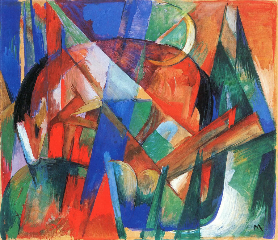 Mythologische Wezens II (paard) - Franz Marc